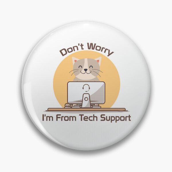Item preview, Don't Worry I'm From Tech Support Funny Quote And Cat On A Laptop Computer designed and sold by Med ing.
