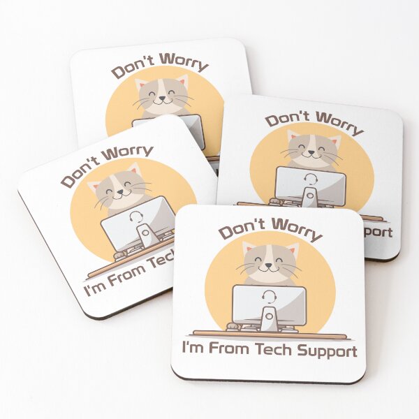 Item preview, Don't Worry I'm From Tech Support Funny Quote And Cat On A Laptop Computer designed and sold by Med ing.