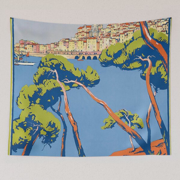Item preview, 1922 Menton Travel Poster designed and sold by SuperMerchMan.
