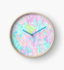 Coral Print Clock