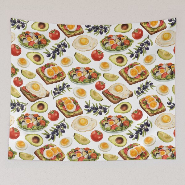 Item preview, Healthy Food - Vegetables and Eggs Seamless Pattern designed and sold by silviaol.