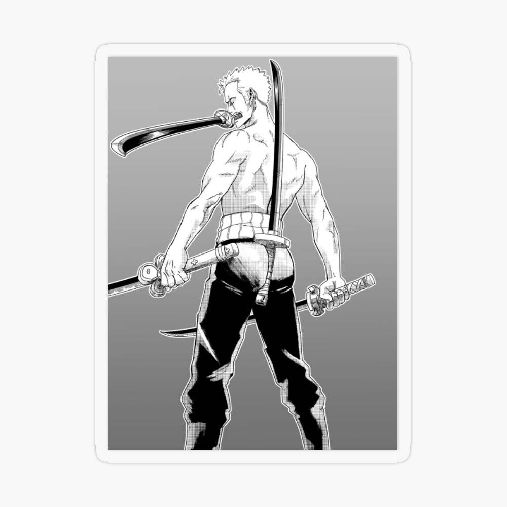 Roronoa Zoro Katanas Kawaii One Piece Weatherproof Anime Sticker 6