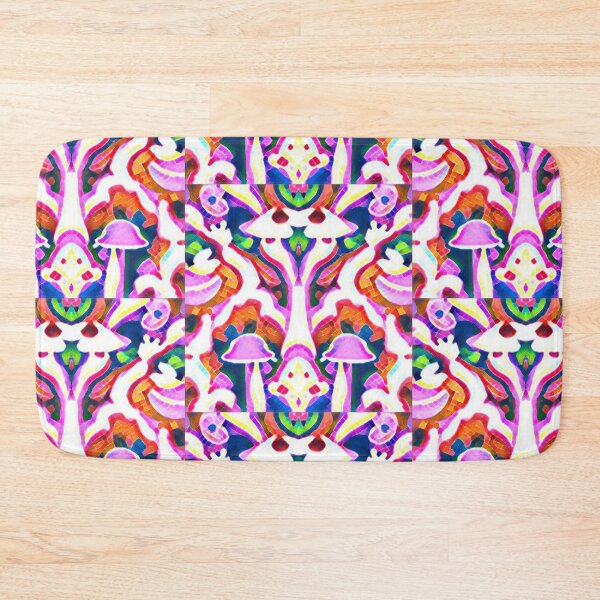 Item preview, mirror image psychedelic fairy mushrooms bright colors trippy design designed and sold by Zevy-Darling.