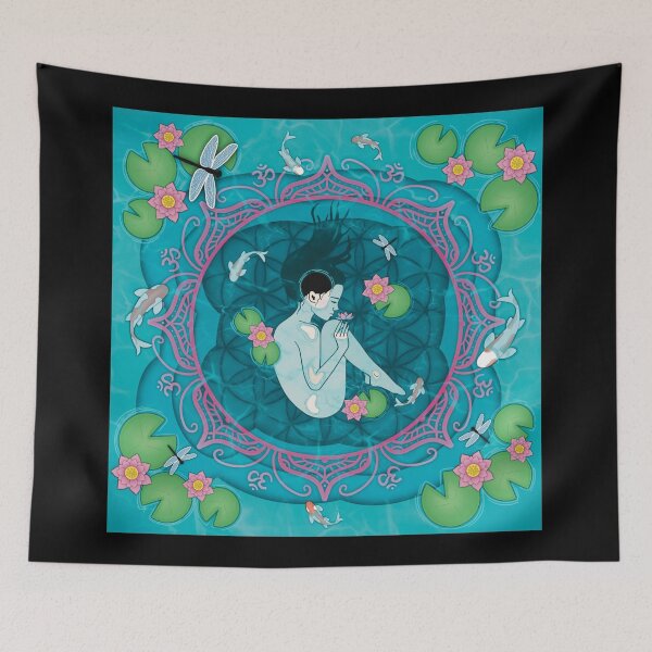 Item preview, Girl in Lotus Pond  designed and sold by MJ Koldewyn.