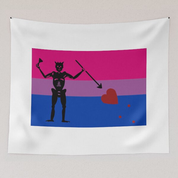 Item preview, Pirate pride flag bisexual bi Blackbeard designed and sold by Theoldgirl900.