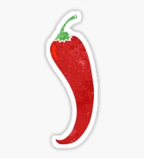 retro cartoon chili pepper Sticker