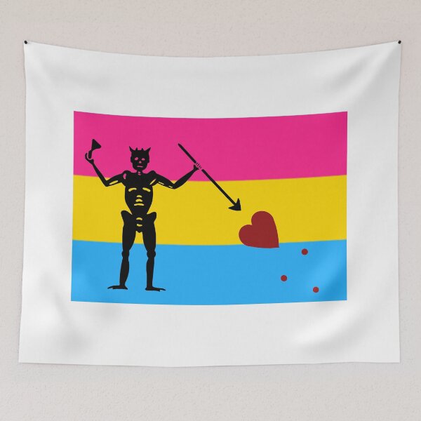 Item preview, Pirate pride flag pansexual Blackbeard designed and sold by Theoldgirl900.