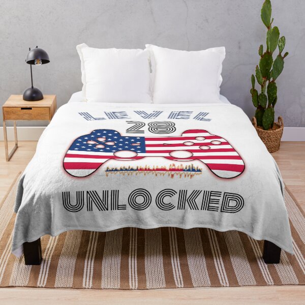 Item preview, Awesome 28th Birthday Unisex T-Shirt , Level 28 Unlocked Gift Shirt , Birthday Shirt For 28 Year Old, American flag level 28 unlocked , Funny gift Shirt for gamer shirt designed and sold by cizito.