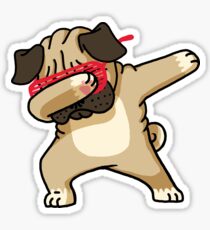 Dabbing Pug funny hip hop tshirt Sticker