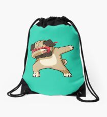 Dabbing Pug funny hip hop tshirt Drawstring Bag