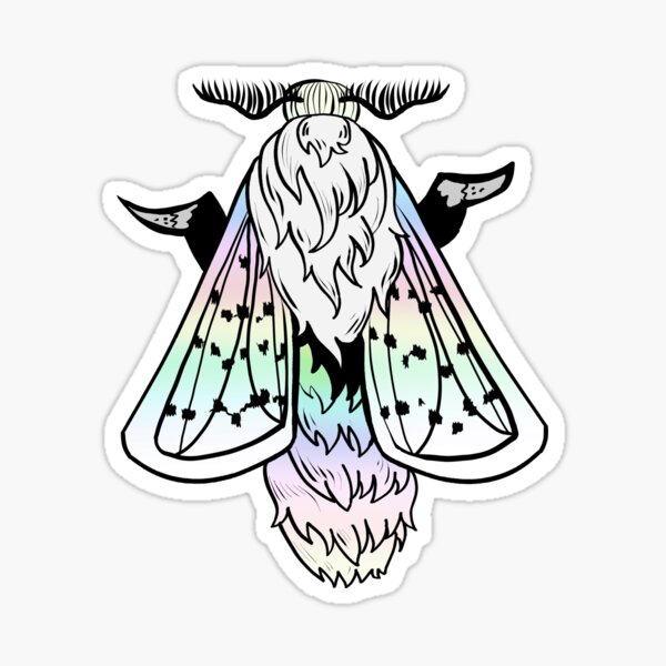 Fluffy Poodle Moth Sticker / Fluffy Moth Sticker / Cute Moth Sticker /  Vinyl Sticker / Water Bottle Sticker 