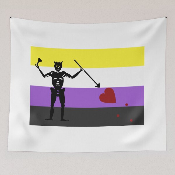 Item preview, Pirate pride flag nonbinary Blackbeard designed and sold by Theoldgirl900.