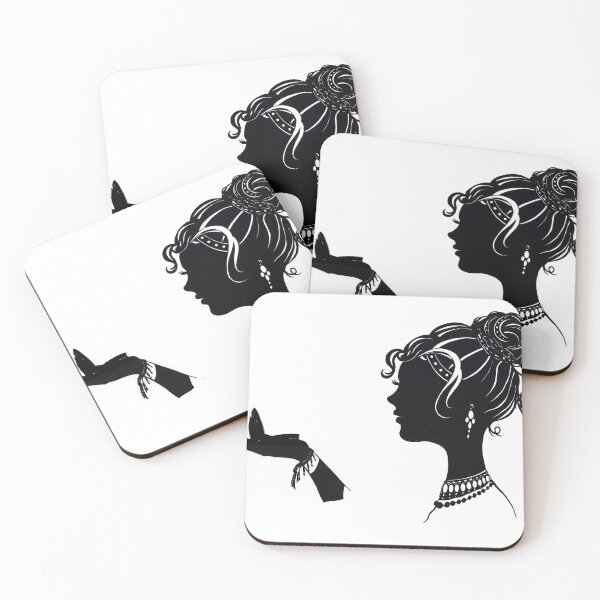 Item preview, Vanity , Fashion illustration Beauty Paper Cutout black and white silhouette signed print Sexy Woman Girl Makeup Jewelry Modern & Minimal designed and sold by Amanda Irene.