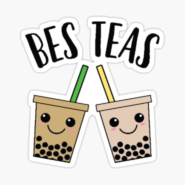 "Bes TEAS Bubble Boba Tea Kawaii BESTIES" Sticker by EstelleStar ...