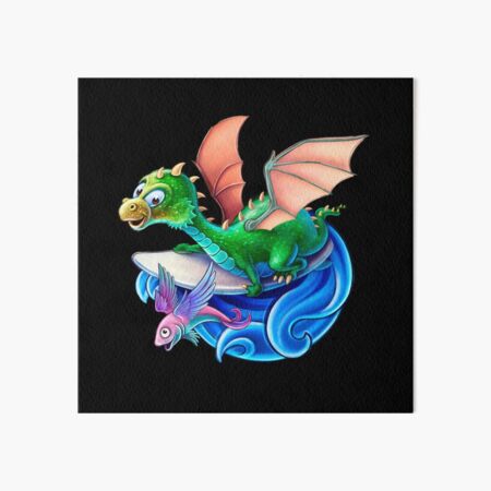 Surfing Dragon Art Board Print