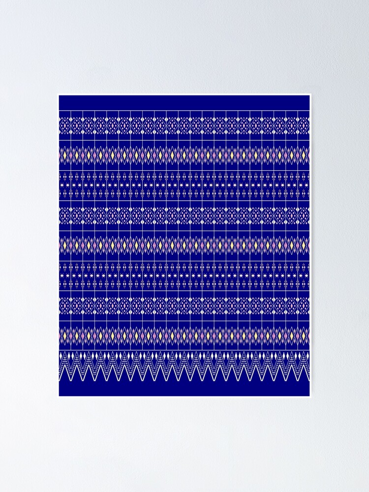 "Thai Silk Traditional Thai Silk Design Magenta Mustard Royal Blue