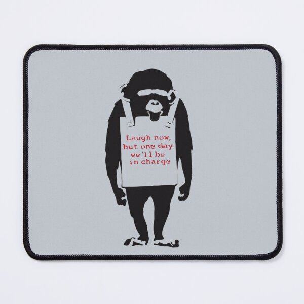 Item preview, Banksy Quote Monkey Chimpanze Laugh Now designed and sold by SarahHoltie.