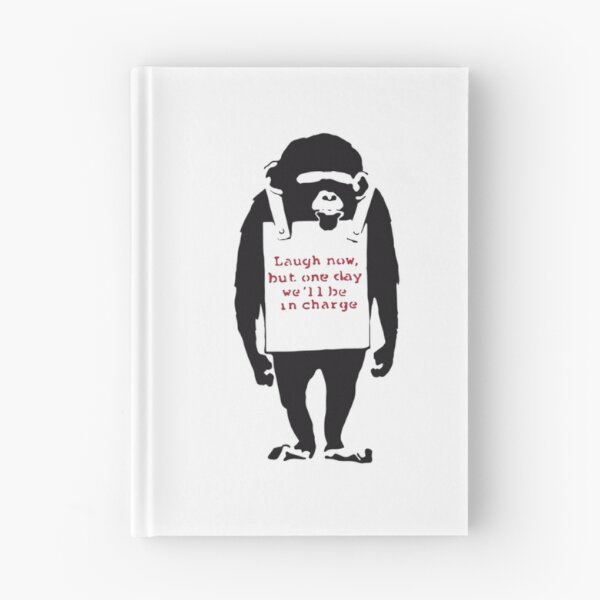 Item preview, Banksy Quote Monkey Chimpanze Laugh Now designed and sold by SarahHoltie.