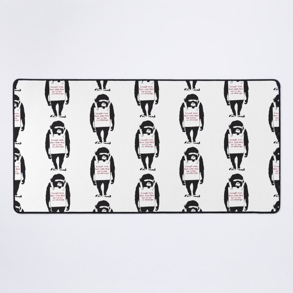 Item preview, Banksy Quote Monkey Chimpanze Laugh Now designed and sold by SarahHoltie.