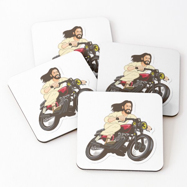 Artikelvorschau, Jesus auf dem Motorradhelm Aufkleber Aufkleber entworfen und verkauft von RowenaJuse.
