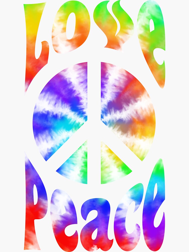 Peace Sign Love Vintage 90s 60s 70s Tie Dye Hippie Sticker By