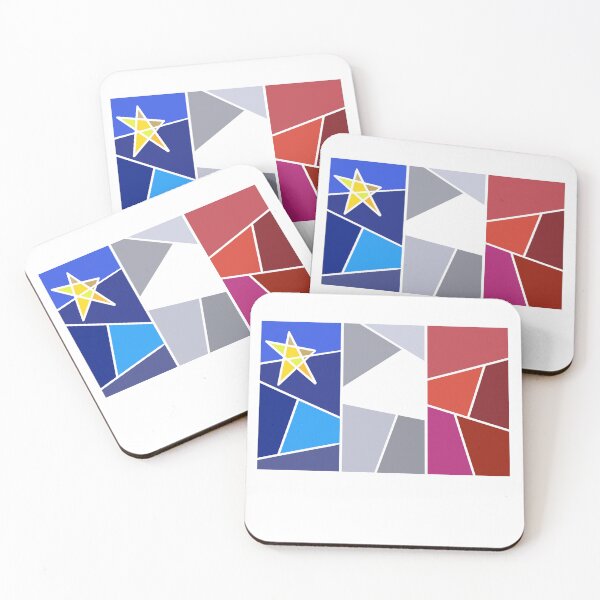 Item preview, Acadian flag mosaic on white- Drapeau acadien mosaïque sur fond blanc designed and sold by ColoursOfFrance.