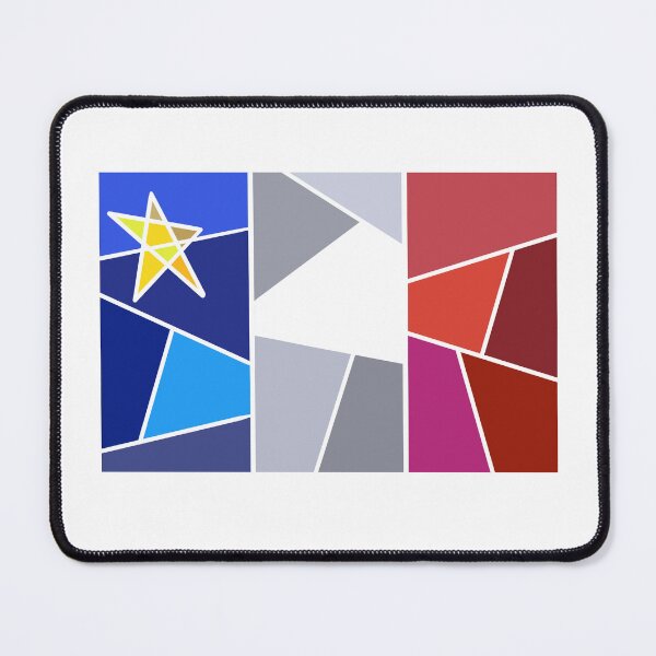Item preview, Acadian flag mosaic on white- Drapeau acadien mosaïque sur fond blanc designed and sold by ColoursOfFrance.