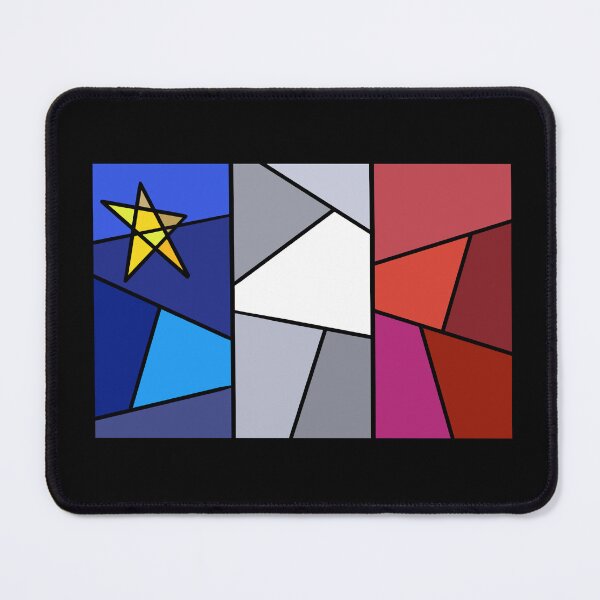 Item preview, Acadian flag mosaic on black - Drapeau acadien mosaïque sur fond noir designed and sold by ColoursOfFrance.