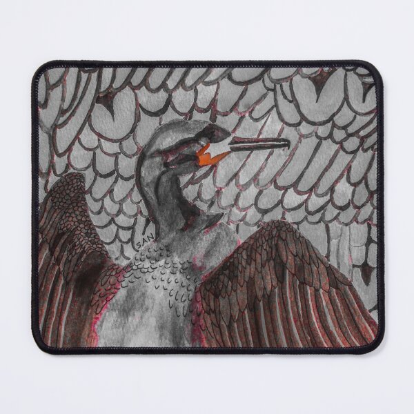 Item preview, Tropical Cormorant Watercolor in Black and White designed and sold by TurnipWilson.