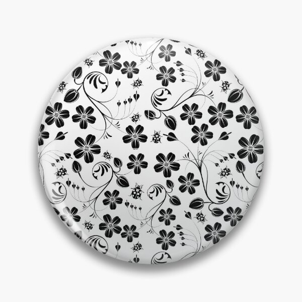 Item preview, Black and White Ladybug and Floral Print designed and sold by Ashley-Luise.