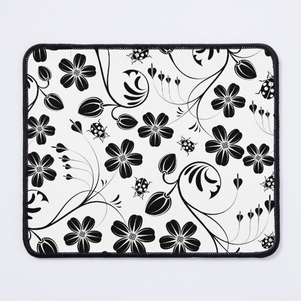 Item preview, Black and White Ladybug and Floral Print designed and sold by Ashley-Luise.