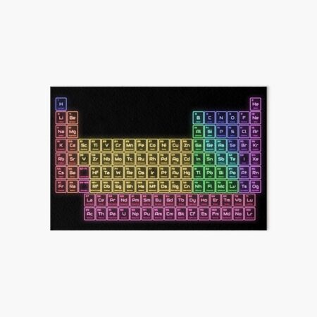 neon rainbow periodic table art board print by sciencenotes redbubble