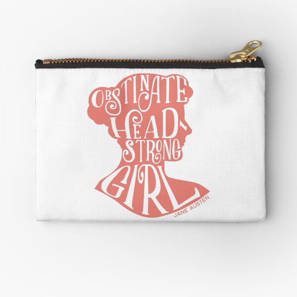 Obstiné, Fierté et Préjugés de Fille Têtue Jane Austen Citation Design Pochette
