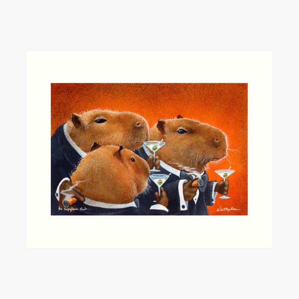 Will Bullas / art print / Capybara Club... / humor / animals Art Print