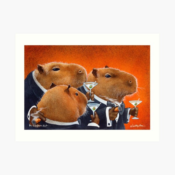 Will Bullas / art print / Capybara Club... / humor / animals Art Print