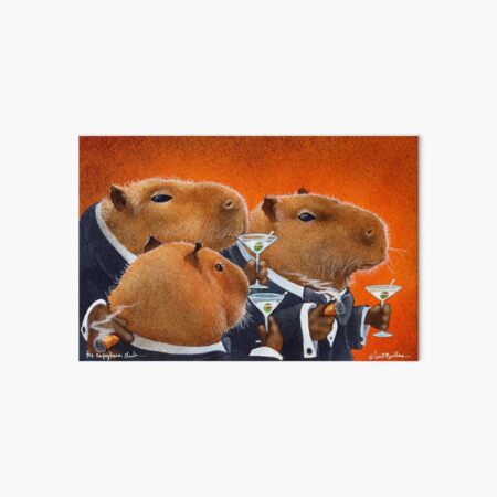 Will Bullas / art print / Capybara Club... / humor / animals Art Board Print