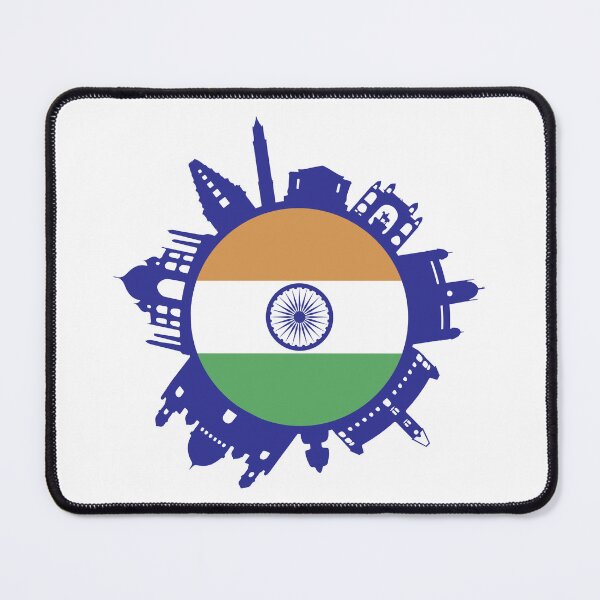 Item preview, India Skyline India Flag Delhi Mumbai Chennai Kolkata designed and sold by alltheprints.