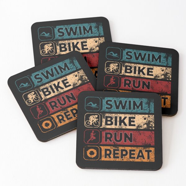 Item preview, Swim Bike Run Repeat Vintage Color Splash Triathlon designed and sold by Cedinho.
