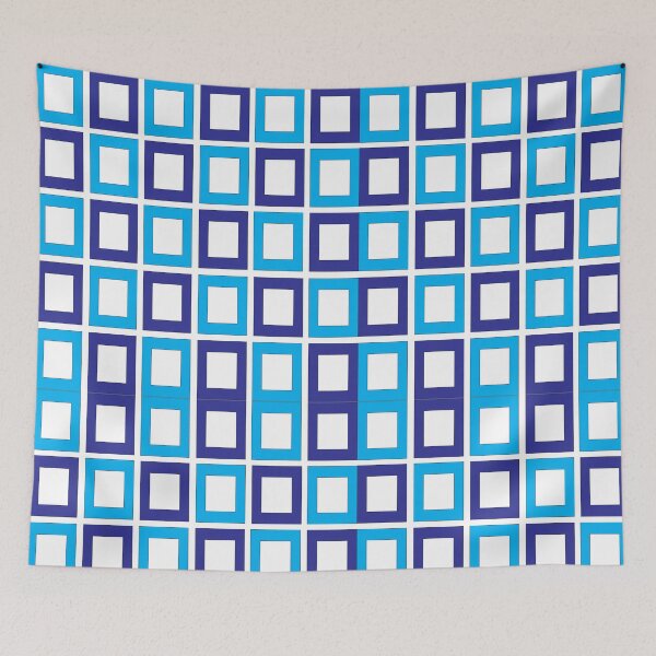 Item preview, Blue Dark Blue Geometric Square Pattern designed and sold by Nisha Prabhu.