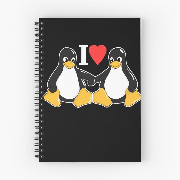 Aperçu de l'œuvre J'aime mon Linux Admin Pingouin Main dans la main créée et vendue par Cedinho.