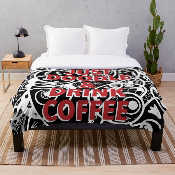 Item preview, Just Doodle & Drink Coffee (White) designed and sold by FuRanKuStudio.