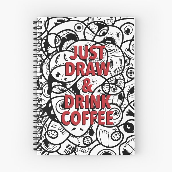 Artikelvorschau, Einfach zeichnen & Kaffee trinken Doodle (schwarz) entworfen und verkauft von FuRanKuStudio.