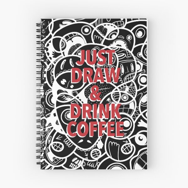 Item preview, Just Draw & Drink Coffee Doodle (White) designed and sold by FuRanKuStudio.