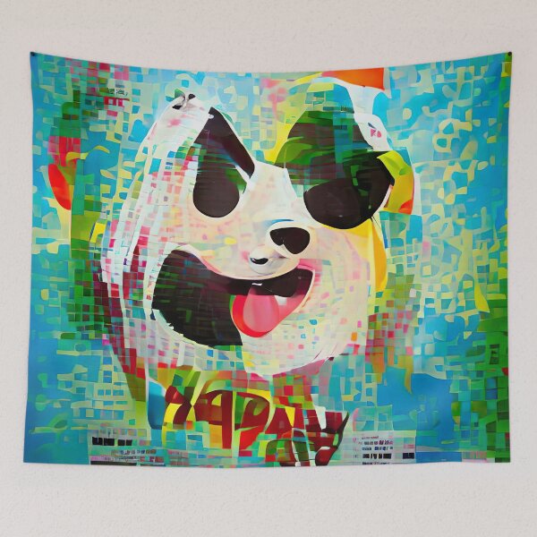 Item preview, Happy Panda Poster Abstract designed and sold by DiscoGypsyFish.