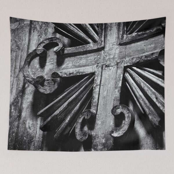 Item preview, Wooden Church Cross in Rome, Italy | Street & Travel Photography | Black & White Fine Art Photo designed and sold by Diana van Neck.