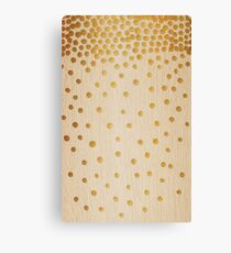 Gold Snowstorm on Wood Canvas Print