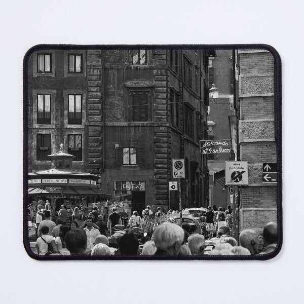 Item preview, Busy crowded street in Rome, Italy | Street & Travel Photography | Black & White Fine Art Photo designed and sold by Diana van Neck.