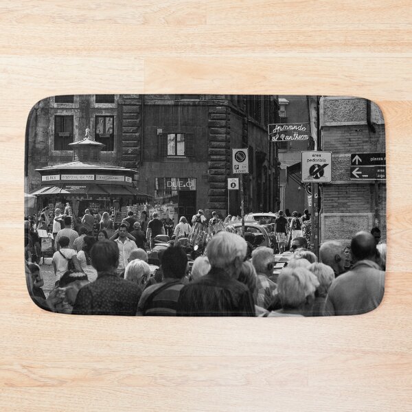 Item preview, Busy crowded street in Rome, Italy | Street & Travel Photography | Black & White Fine Art Photo designed and sold by Diana van Neck.