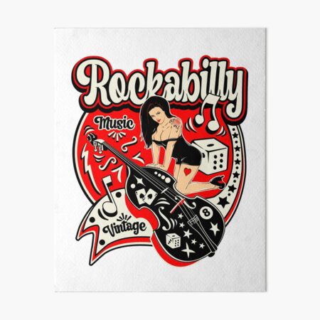 Rockabilly Style Pin Up Girl Guitar Dice Vintage Classic Rock and Roll  Music Art Board Print for Sale by MemphisCenter