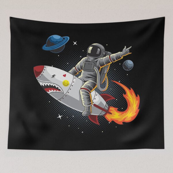 Artikelvorschau, Astronautenreitrakete im Weltraum entworfen und verkauft von allprintdesign.
